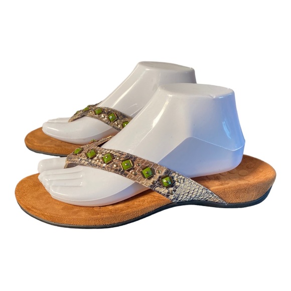 Vionic Beaded Snake Skin Bohemian Sandals 10 - Picture 2 of 14